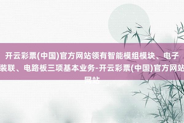 开云彩票(中国)官方网站领有智能模组模块、电子装联、电路板三项基本业务-开云彩票(中国)官方网站